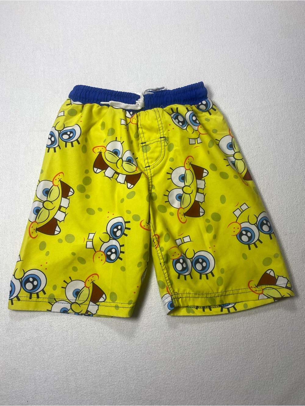 SpongeBob SquarePants Yellow Swim Trunks with Royal Blue Waistband